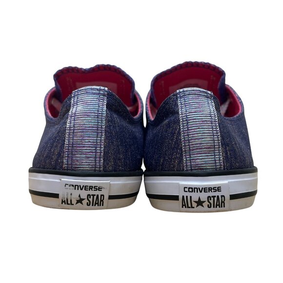 Converse All Star Girl’s Purple Sparkle Low Top Lace Up Oxford Sneakers Size 4 - Picture 7 of 8